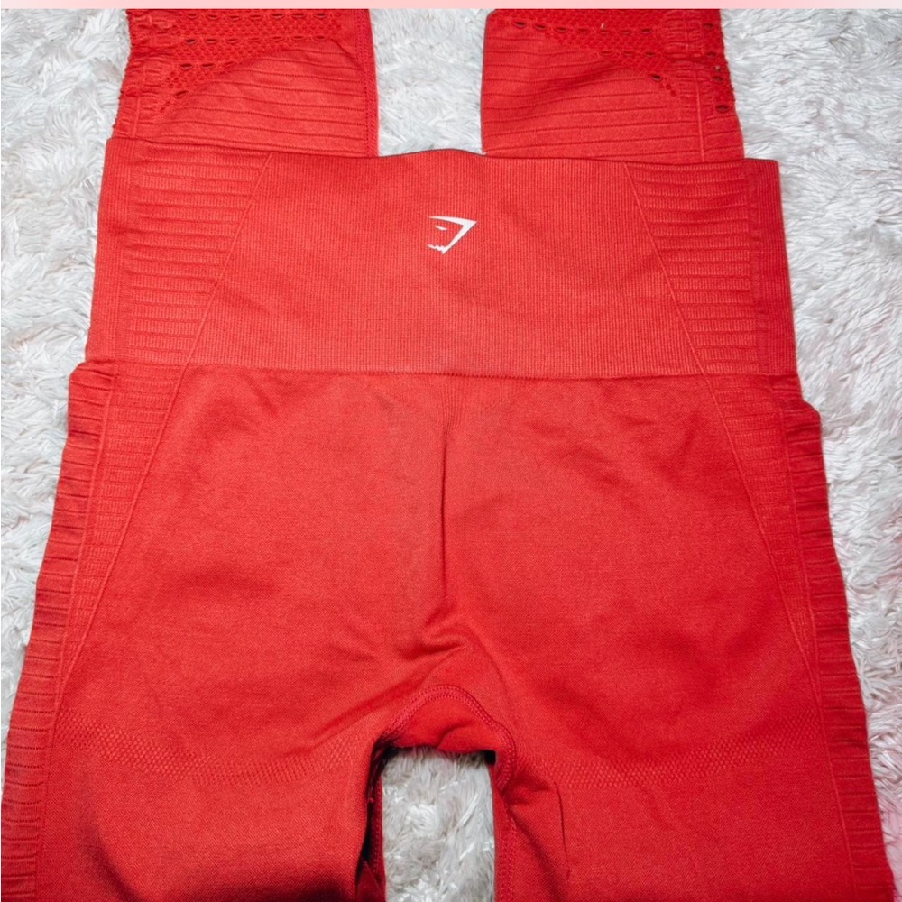 Red Gymshark High-Waisted Leggings